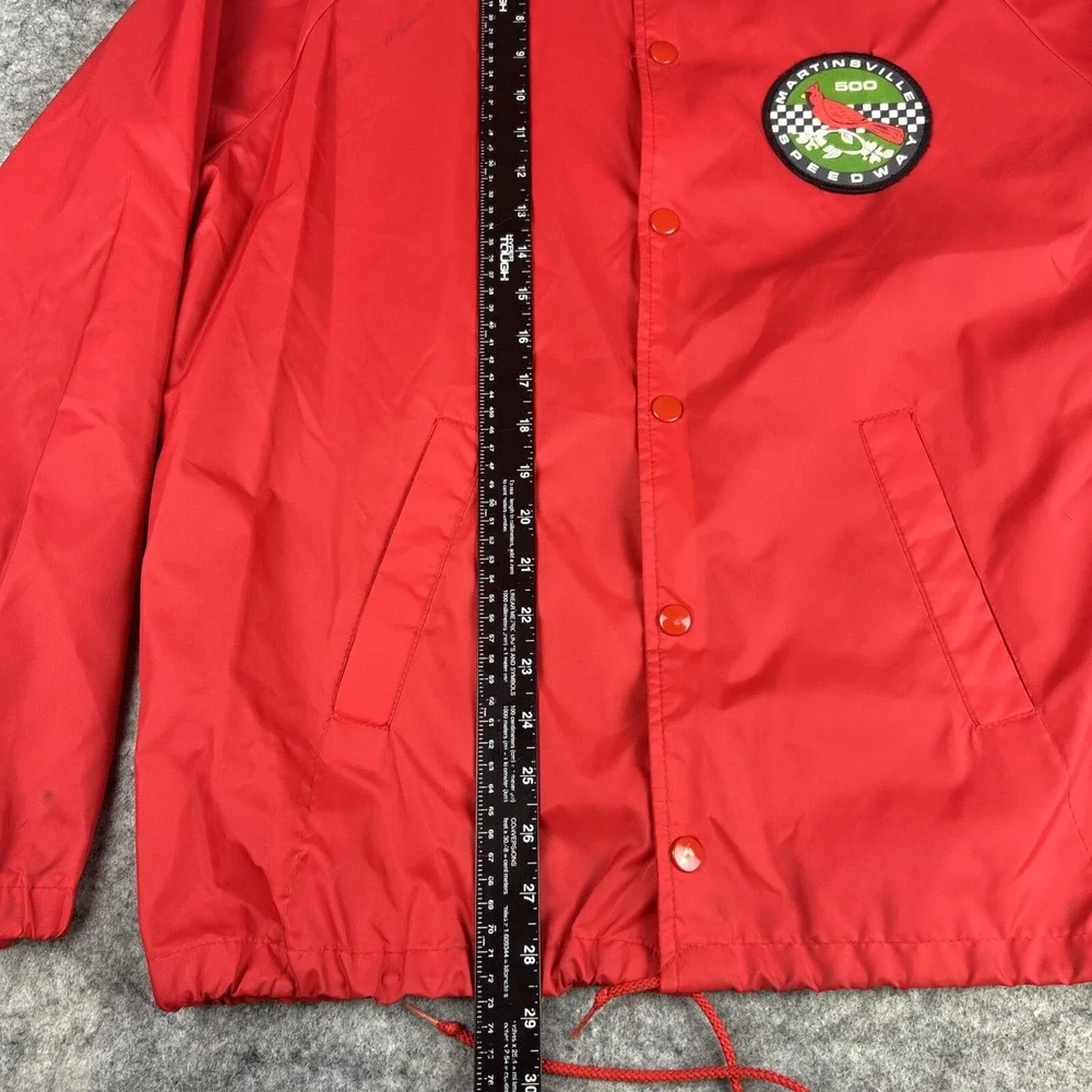 Vintage 70's Martinsville 500‎ Speedway Size M Red Windbreaker Jacket Button Up